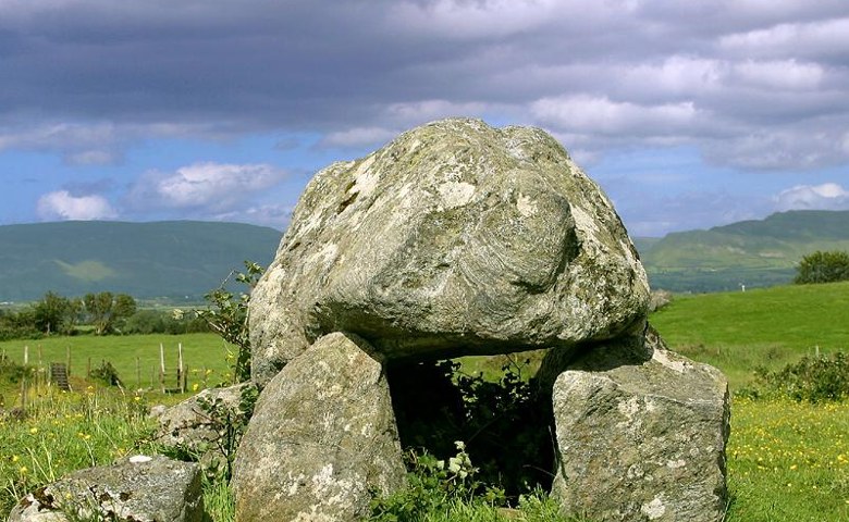 Carrowmore tomb and stone circle detail