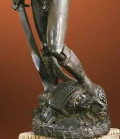 Donatello David base and sword detail
