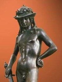 Donatello David head and torso detail