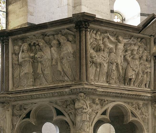 Nicola Pisano pulpit relief panels detail
