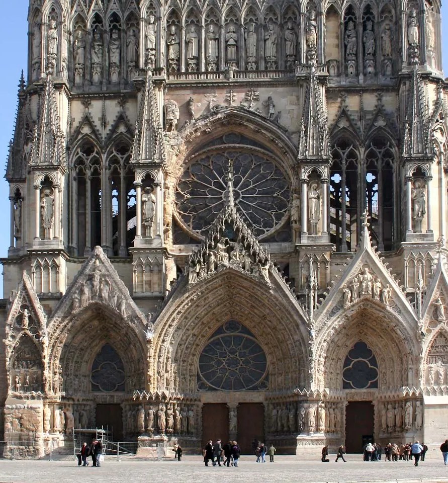 Reims Cathedral portal sculpture detail