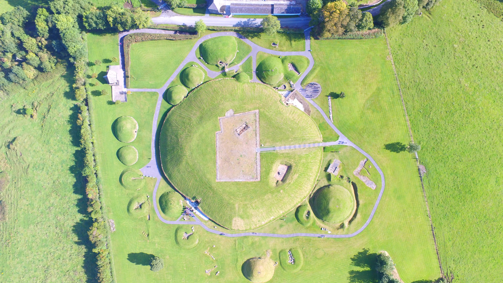 Dowth — aerial view of the passage tomb complex