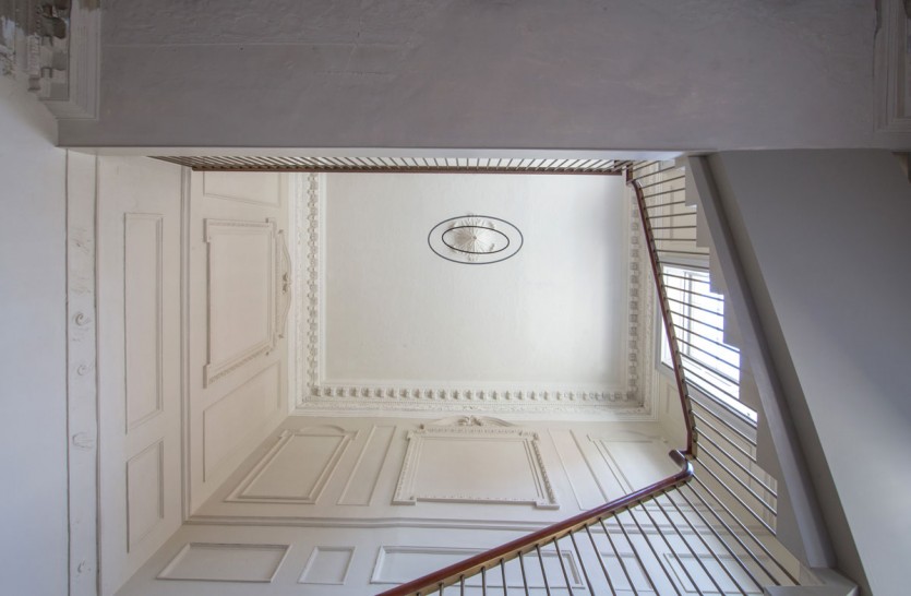 Georgian townhouse stairwell and plaster interior