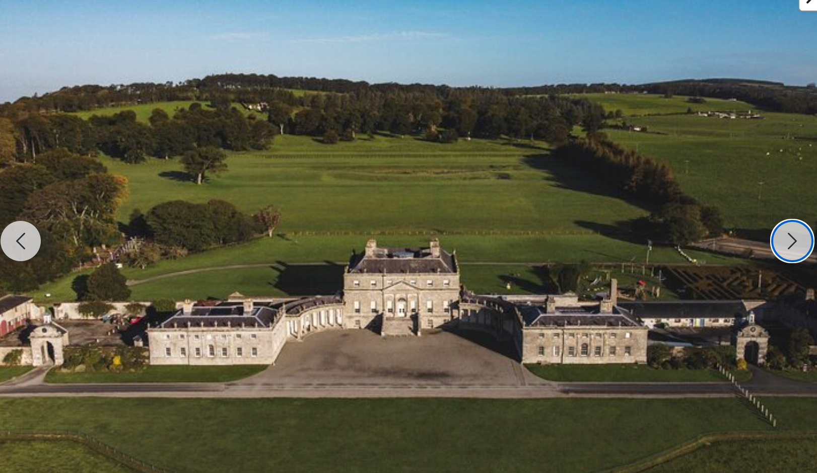 Russborough House aerial view and landscape setting