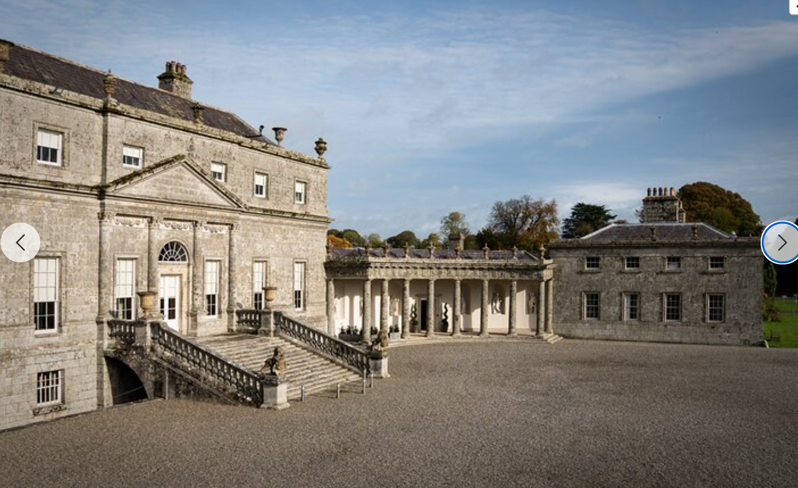 Russborough House exterior courtyard and colonnades